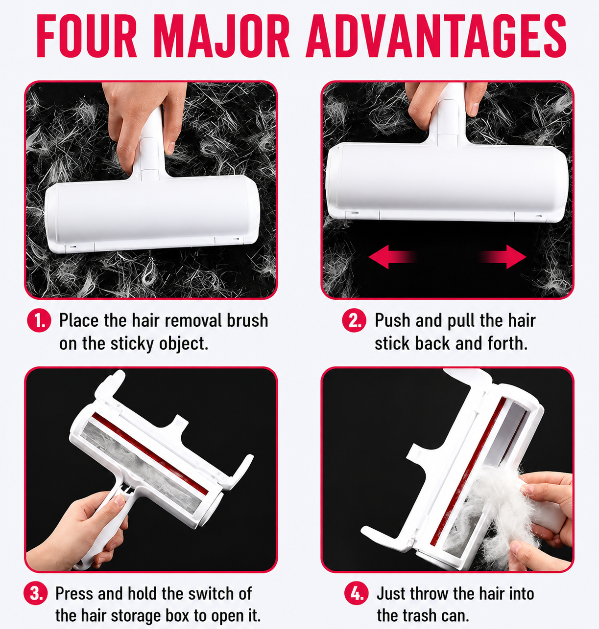 Portable Pet Hair Removal Tool for Home and Travel Use